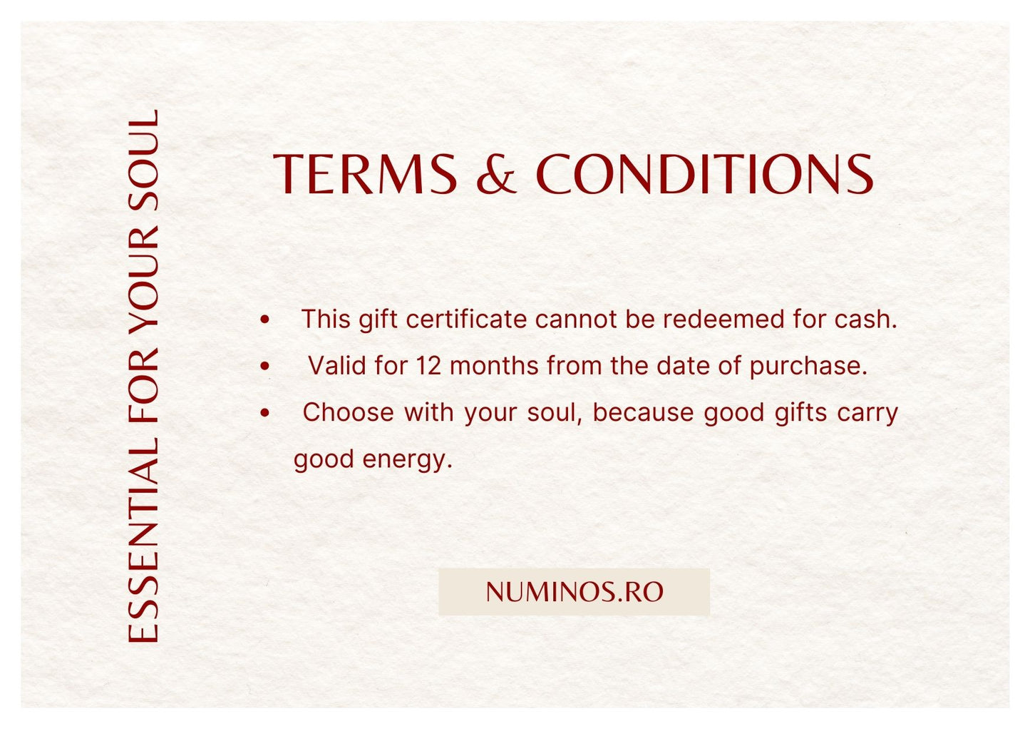 Card cadou Numinos